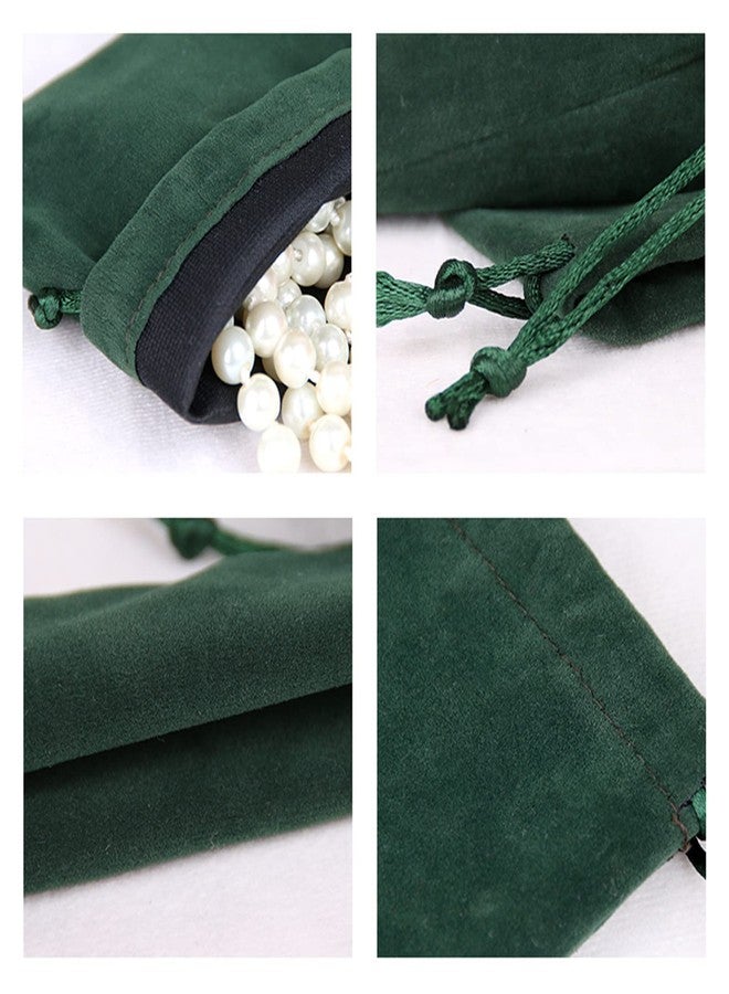 Aestivate 8 Pack Large Velvet Drawstring Pouch, Velvet Bag 8×10 Inch Storage Bag Cosmetics Pouches Dust Bag 8 Pieces (Green) - Image 3